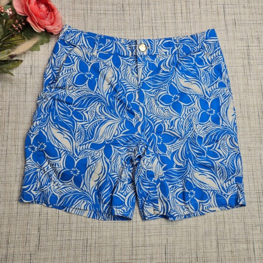 Stella Parker‎ Collection Floral Print Shorts Blue & White Size 8